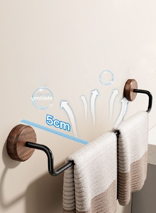 No Drill Bathroom Towel Bar Stainless Steel Towel Rack Waterproof  Rustproof, Self Adhesive Black Towel Holder, Towel Rail Hanger for Bathroom Kitchen - Image 5
